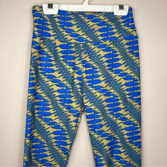 LuLaRoe Blue Beige Stretch Pull On Casual Pants Stretch Buttery Soft - Picture 3 of 9